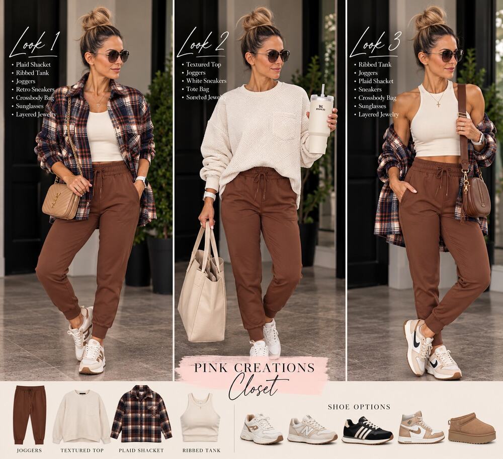 Title: Brown High-Rise Drawstring Jogger Pants Women’s Medium